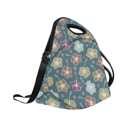Hibiscus Pattern Print Design HB033 Neoprene Lunch Bag-JorJune