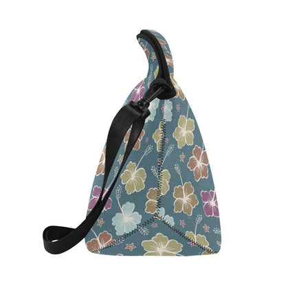 Hibiscus Pattern Print Design HB033 Neoprene Lunch Bag-JorJune