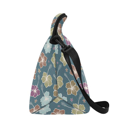 Hibiscus Pattern Print Design HB033 Neoprene Lunch Bag-JorJune