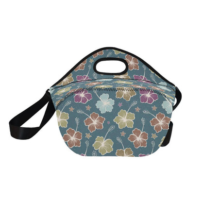 Hibiscus Pattern Print Design HB033 Neoprene Lunch Bag-JorJune