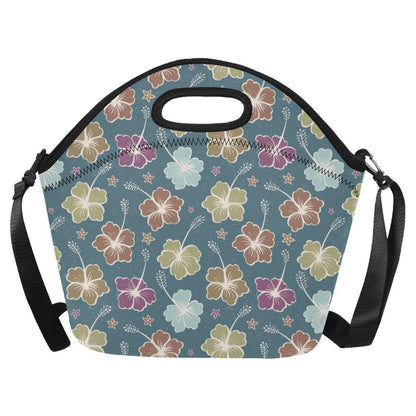 Hibiscus Pattern Print Design HB033 Neoprene Lunch Bag-JorJune