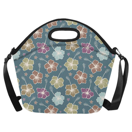 Hibiscus Pattern Print Design HB033 Neoprene Lunch Bag-JorJune