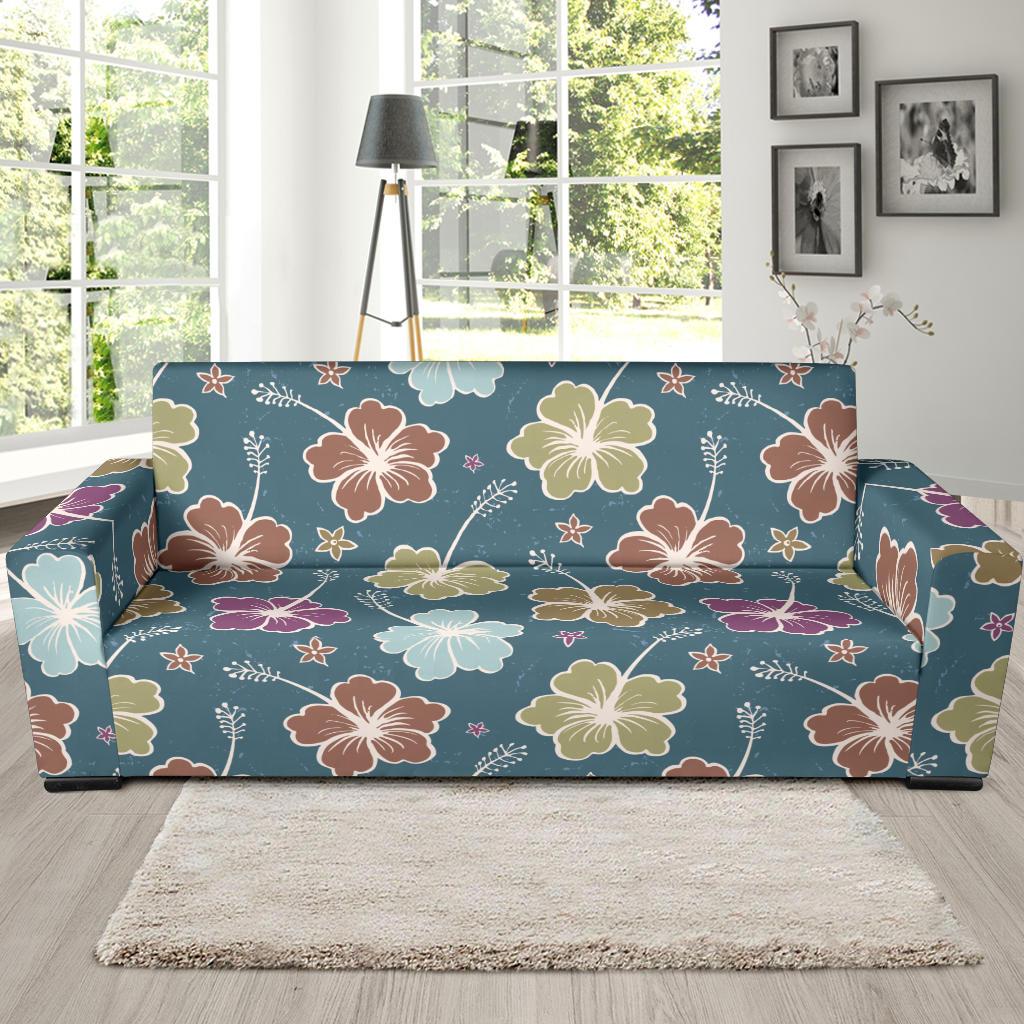 Hibiscus Pattern Print Design HB033 Sofa Slipcover-JORJUNE.COM