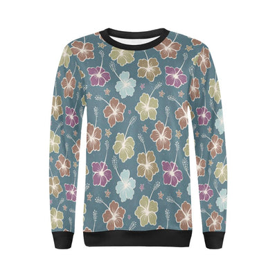 Hibiscus Pattern Print Design HB033 Women Long Sleeve Sweatshirt-JorJune