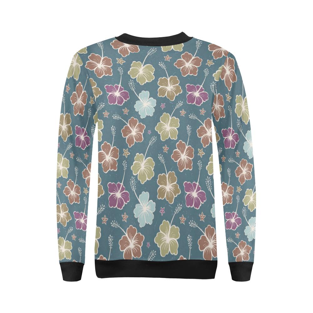 Hibiscus Pattern Print Design HB033 Women Long Sleeve Sweatshirt-JorJune
