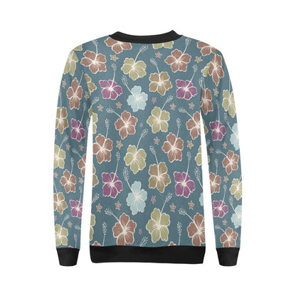 Hibiscus Pattern Print Design HB033 Women Long Sleeve Sweatshirt-JorJune