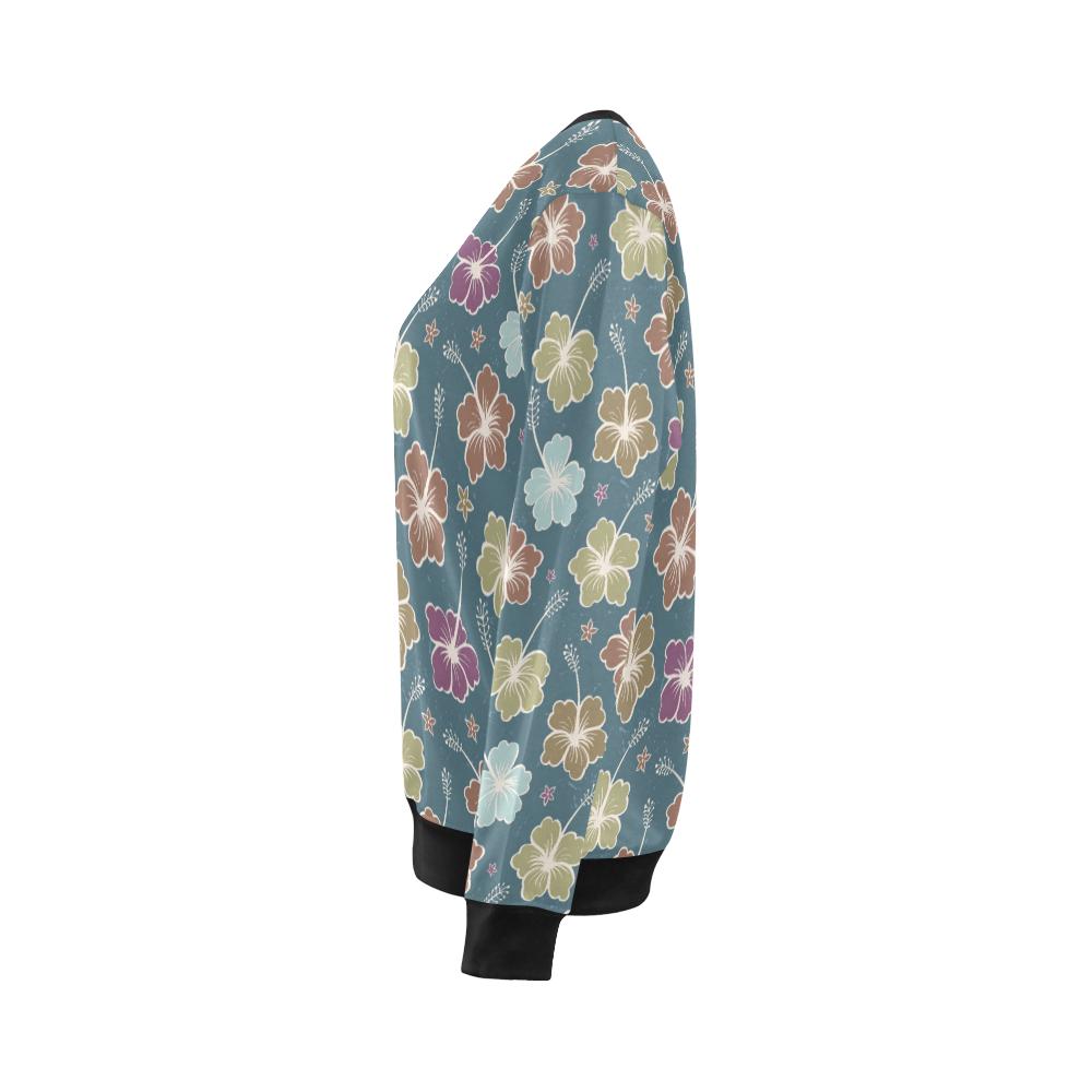 Hibiscus Pattern Print Design HB033 Women Long Sleeve Sweatshirt-JorJune