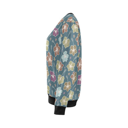 Hibiscus Pattern Print Design HB033 Women Long Sleeve Sweatshirt-JorJune