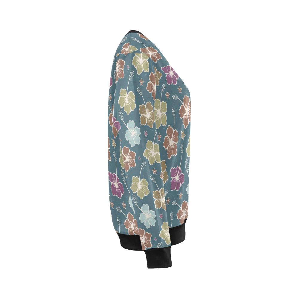 Hibiscus Pattern Print Design HB033 Women Long Sleeve Sweatshirt-JorJune