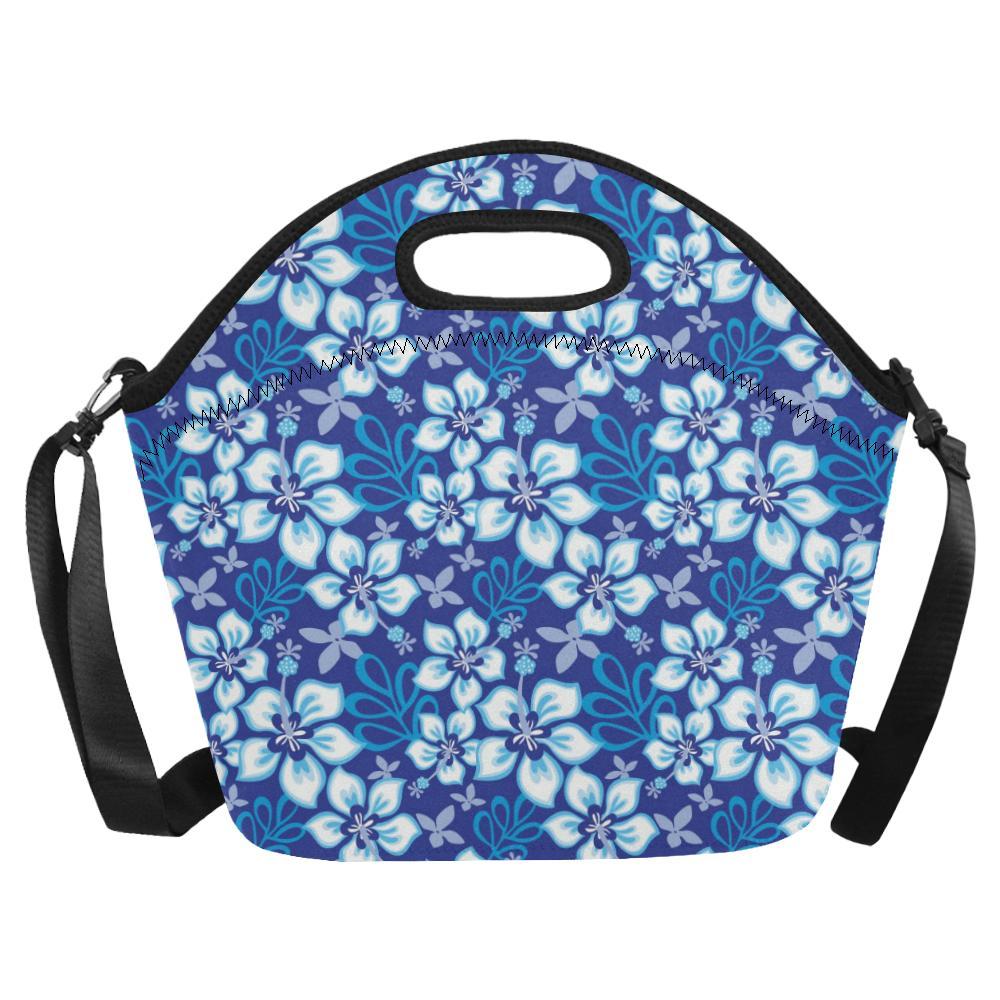 Hibiscus Pattern Print Design HB04 Neoprene Lunch Bag-JorJune