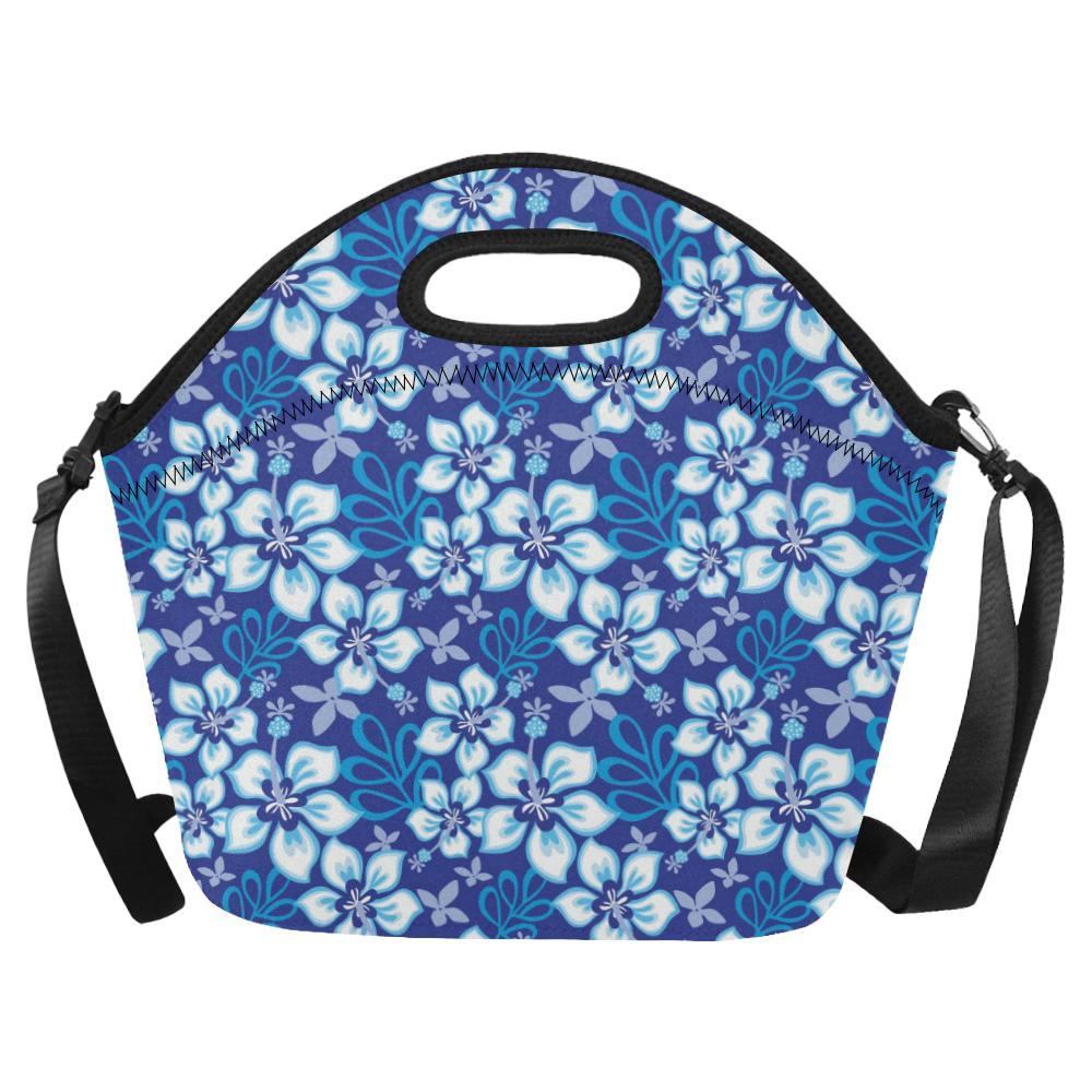 Hibiscus Pattern Print Design HB04 Neoprene Lunch Bag-JorJune