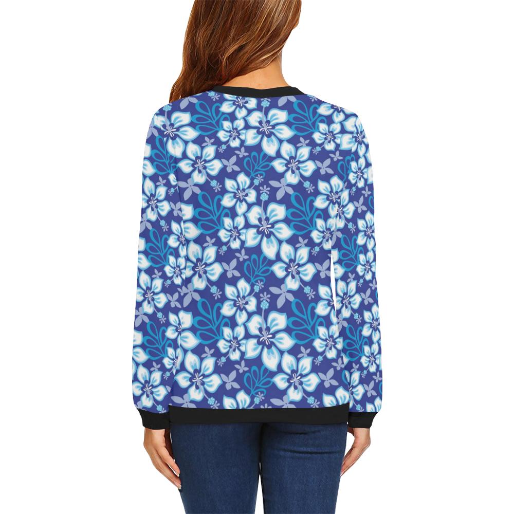 Hibiscus Pattern Print Design HB04 Women Long Sleeve Sweatshirt-JorJune