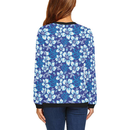 Hibiscus Pattern Print Design HB04 Women Long Sleeve Sweatshirt-JorJune