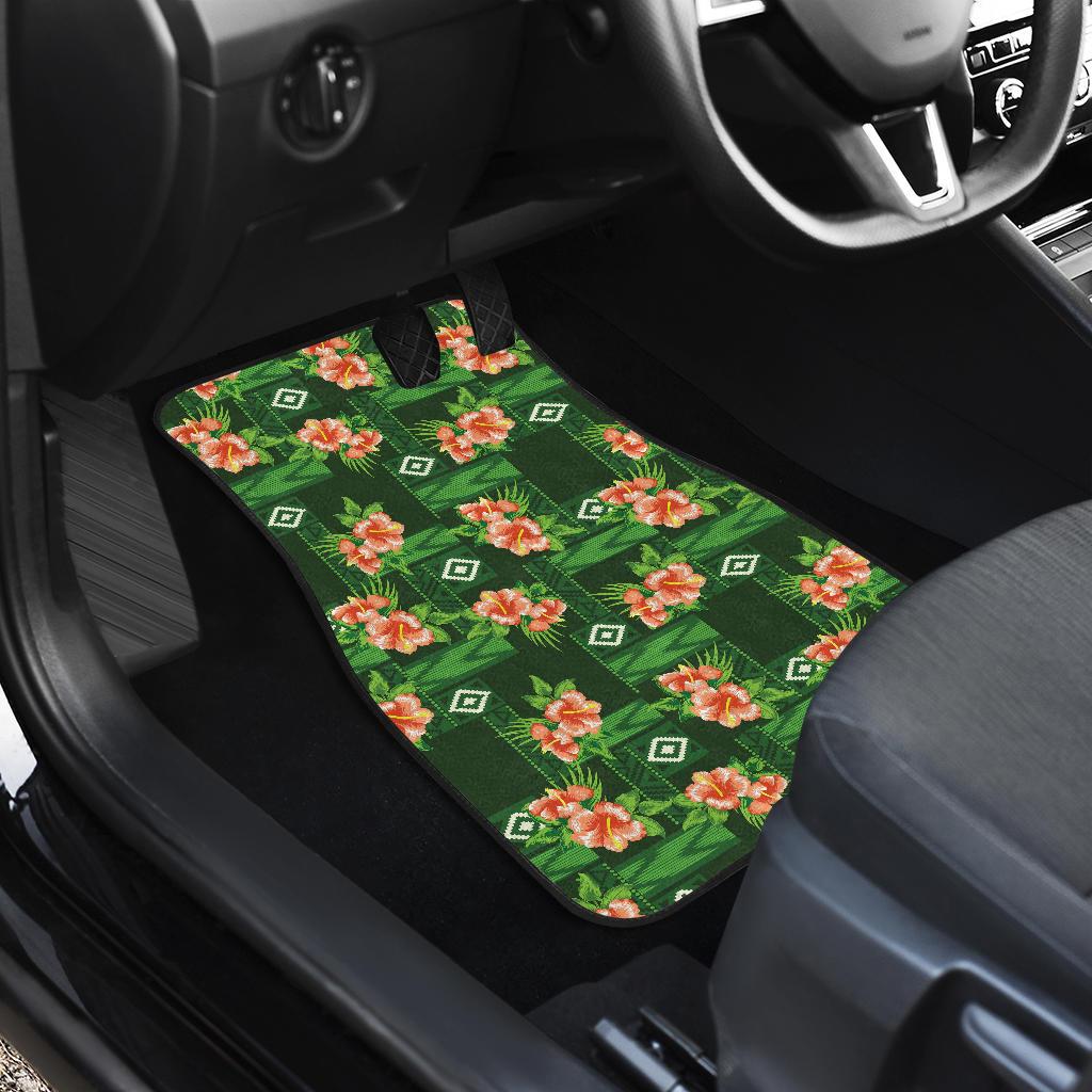 Hibiscus Pattern Print Design HB05 Car Floor Mats-JorJune