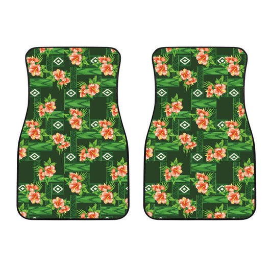 Hibiscus Pattern Print Design HB05 Car Floor Mats-JorJune