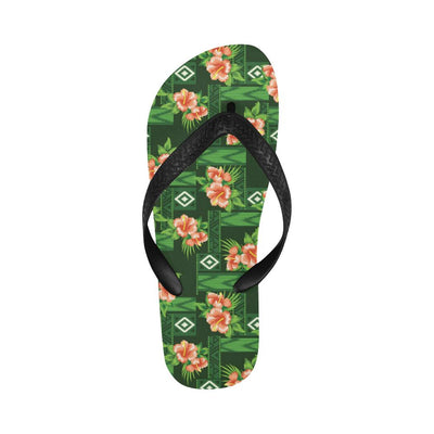 Hibiscus Pattern Print Design HB05 Flip Flops-JorJune