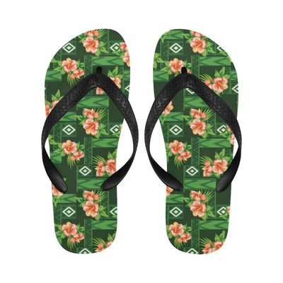 Hibiscus Pattern Print Design HB05 Flip Flops-JorJune