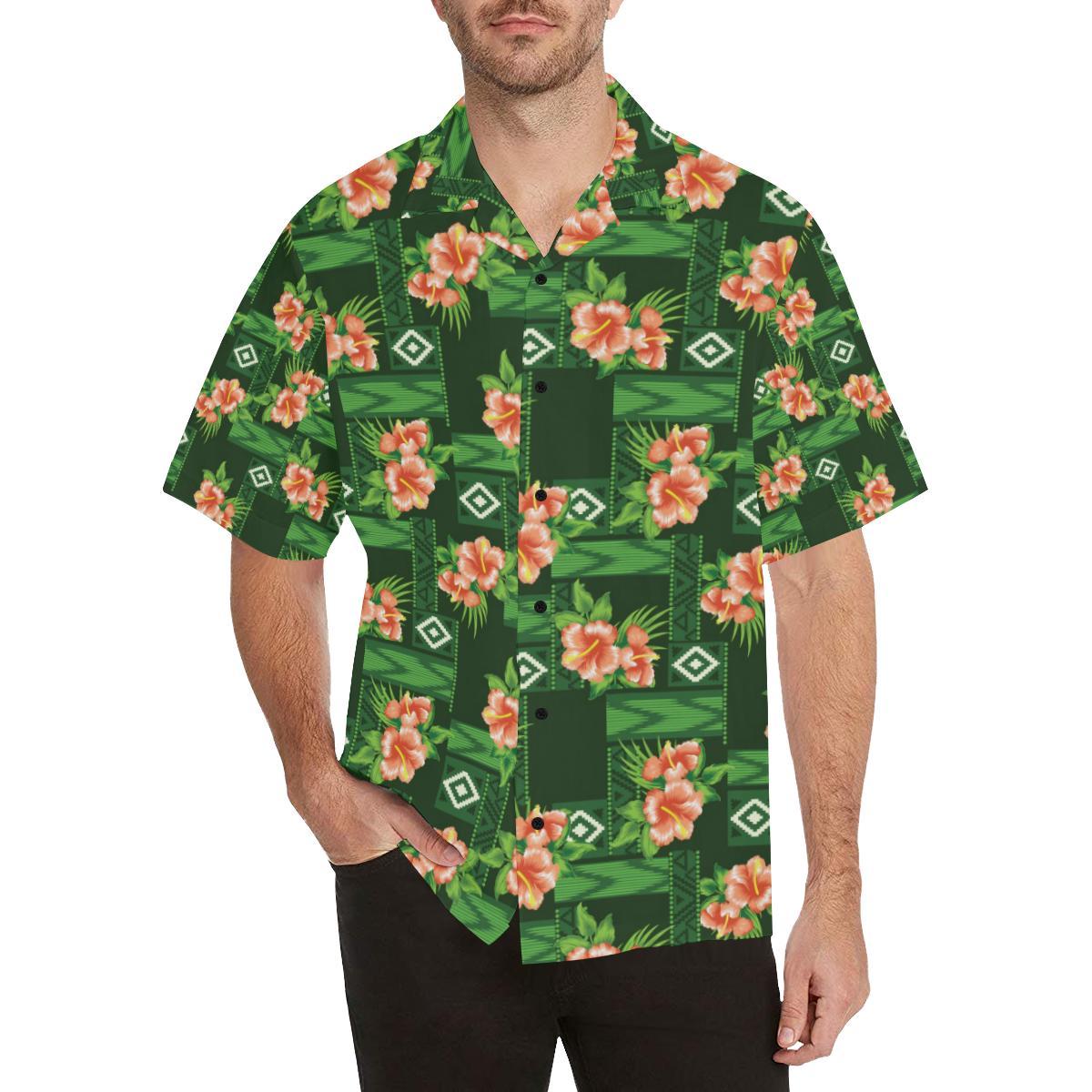 Hibiscus Pattern Print Design HB05 Men Hawaiian Shirt-JorJune