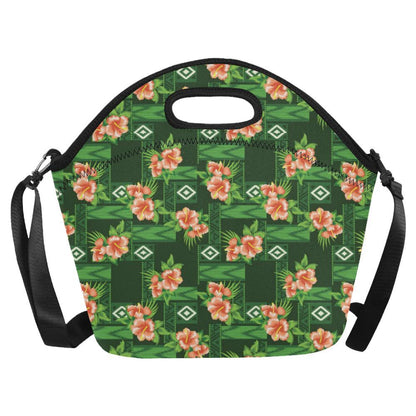 Hibiscus Pattern Print Design HB05 Neoprene Lunch Bag-JorJune