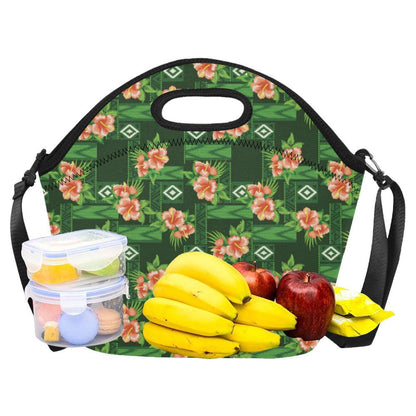 Hibiscus Pattern Print Design HB05 Neoprene Lunch Bag-JorJune