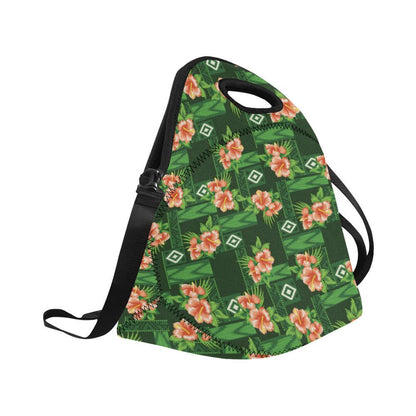 Hibiscus Pattern Print Design HB05 Neoprene Lunch Bag-JorJune
