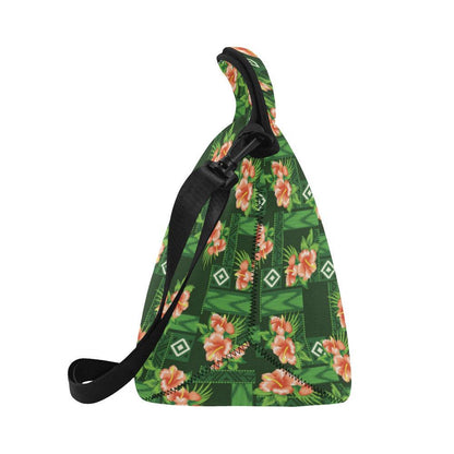 Hibiscus Pattern Print Design HB05 Neoprene Lunch Bag-JorJune