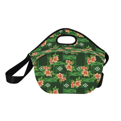 Hibiscus Pattern Print Design HB05 Neoprene Lunch Bag-JorJune