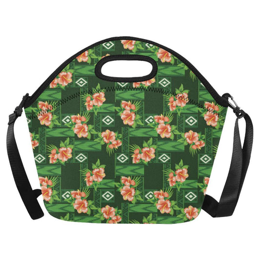 Hibiscus Pattern Print Design HB05 Neoprene Lunch Bag-JorJune