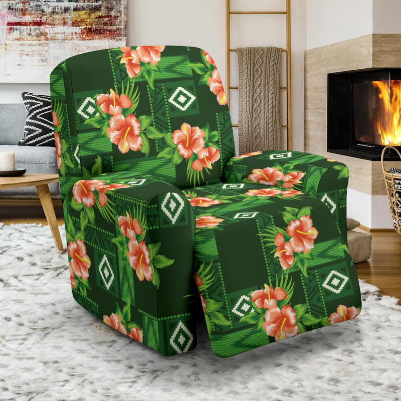 Hibiscus Pattern Print Design HB05 Recliner Slipcover-JORJUNE.COM