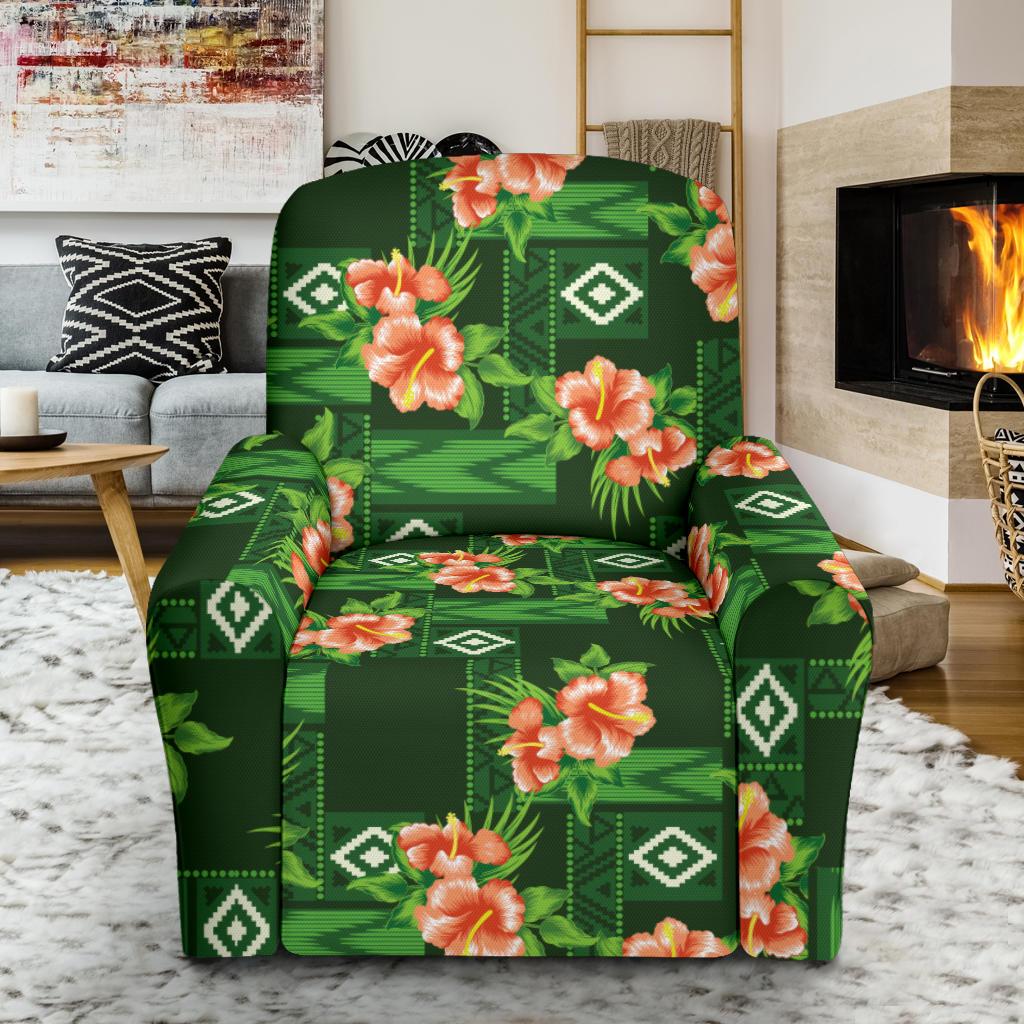 Hibiscus Pattern Print Design HB05 Recliner Slipcover-JORJUNE.COM