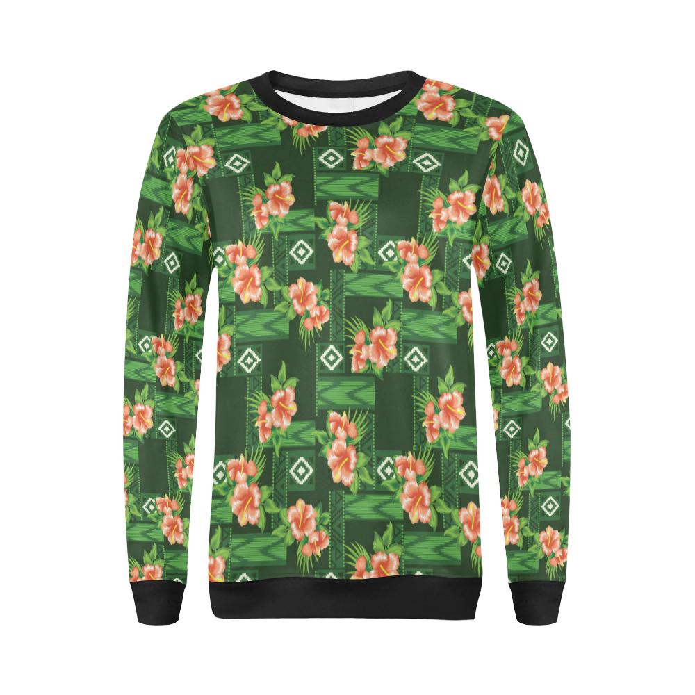 Hibiscus Pattern Print Design HB05 Women Long Sleeve Sweatshirt-JorJune