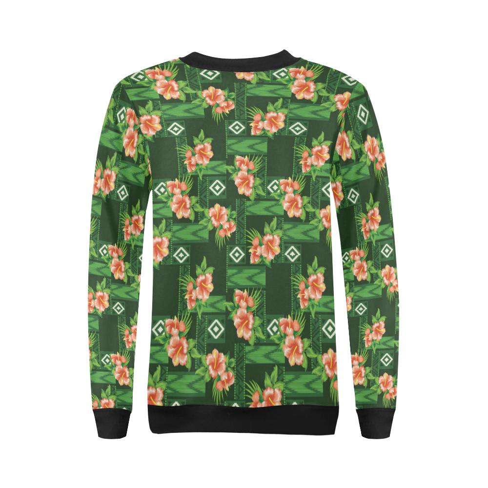 Hibiscus Pattern Print Design HB05 Women Long Sleeve Sweatshirt-JorJune