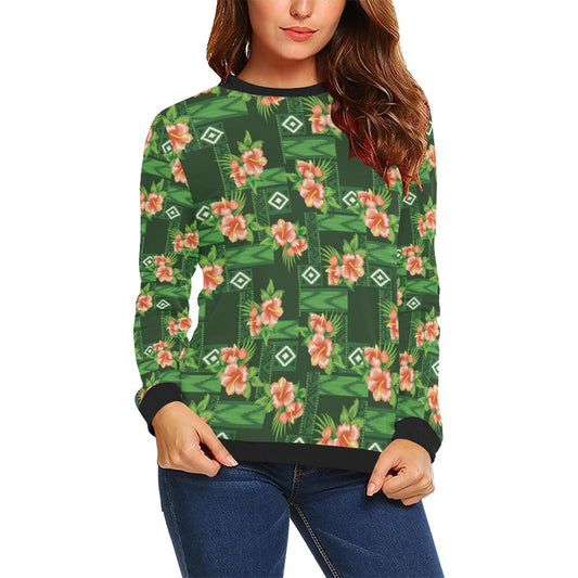 Hibiscus Pattern Print Design HB05 Women Long Sleeve Sweatshirt-JorJune
