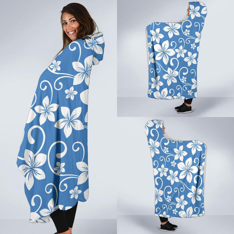 Hibiscus Pattern Print Design HB09 Hooded Blanket-JORJUNE.COM