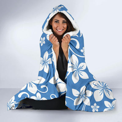 Hibiscus Pattern Print Design HB09 Hooded Blanket-JORJUNE.COM