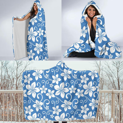 Hibiscus Pattern Print Design HB09 Hooded Blanket-JORJUNE.COM