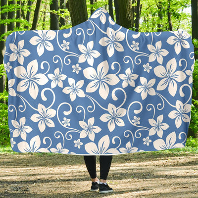 Hibiscus Pattern Print Design HB09 Hooded Blanket-JORJUNE.COM