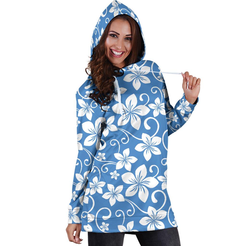 Hibiscus Pattern Print Design HB09 Women Hoodie Dress