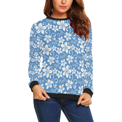 Hibiscus Pattern Print Design HB09 Women Long Sleeve Sweatshirt-JorJune