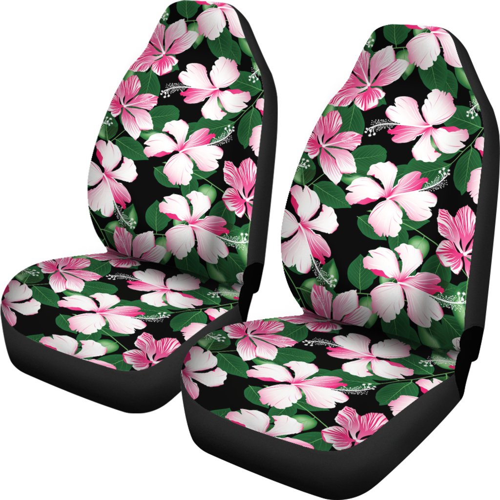 Hibiscus Pink Flower Hawaiian Print Universal Fit Car Seat Covers