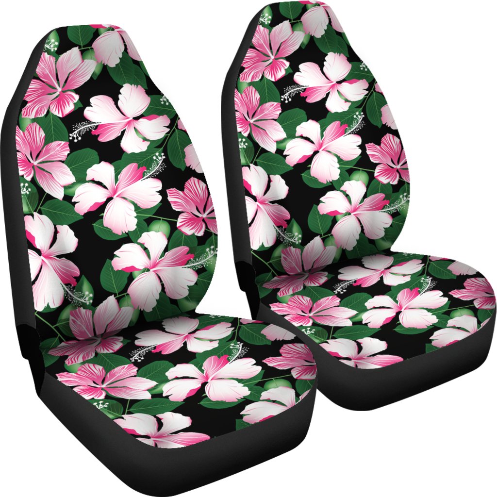 Hibiscus Pink Flower Hawaiian Print Universal Fit Car Seat Covers