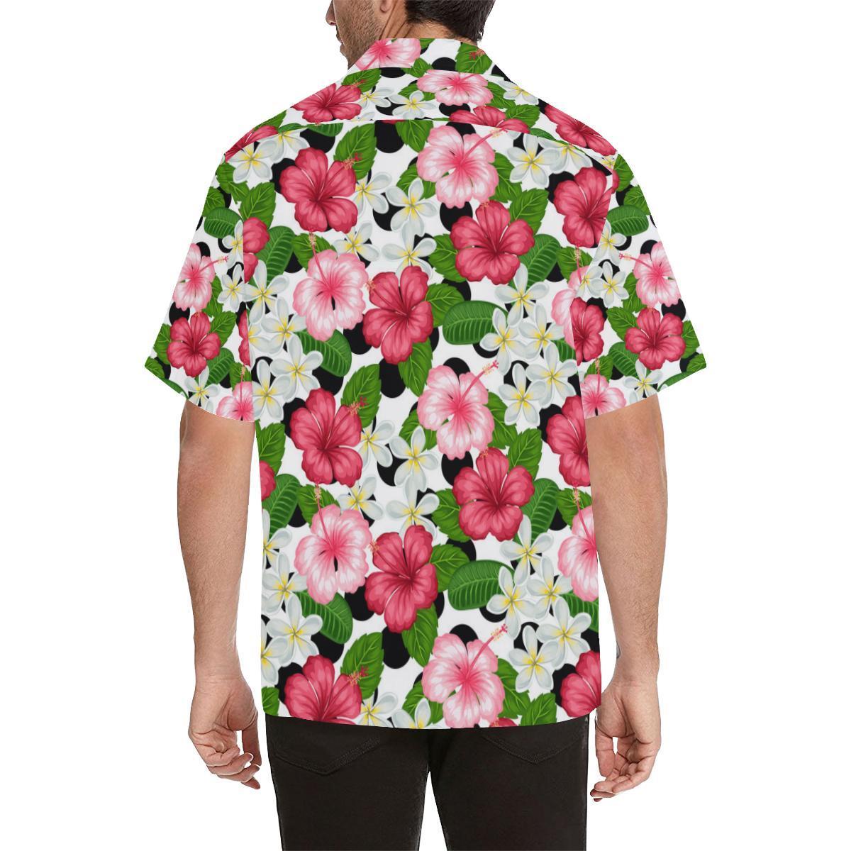 Hibiscus plumeria Hawaiian Flower Men Hawaii Shirt
