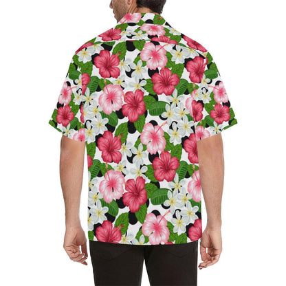 Hibiscus plumeria Hawaiian Flower Men Hawaii Shirt