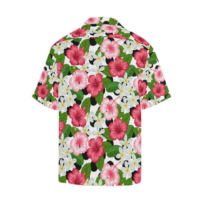 Hibiscus plumeria Hawaiian Flower Men Hawaii Shirt