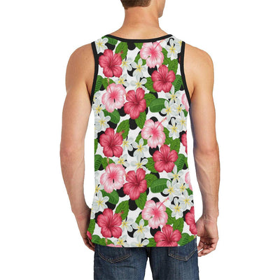 Hibiscus plumeria Hawaiian Flower Men Tank Top