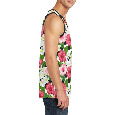 Hibiscus plumeria Hawaiian Flower Men Tank Top