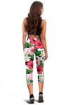 Hibiscus Plumeria Hawaiian Flower Women Capris