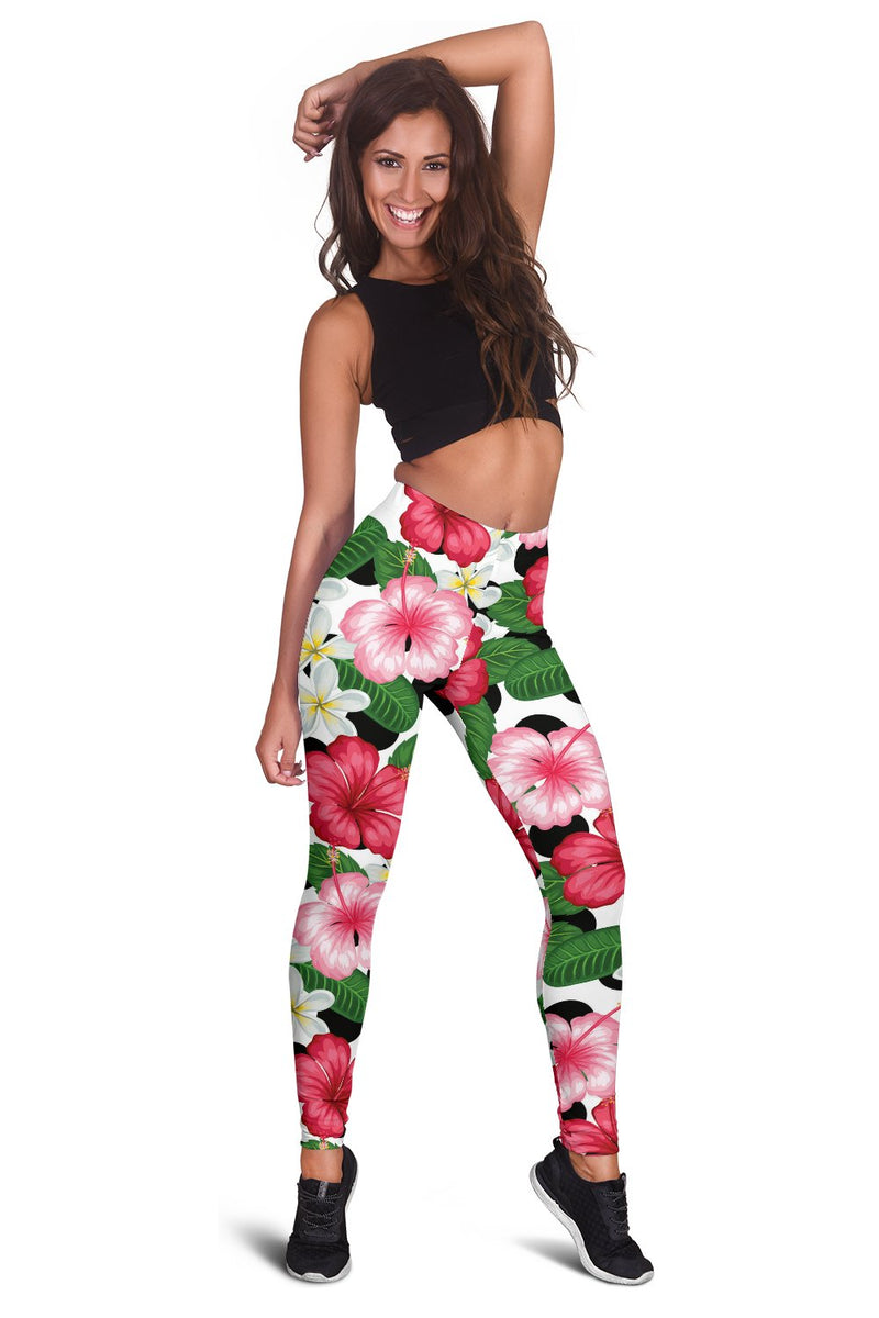 Hibiscus Plumeria Hawaiian Flower Women Leggings