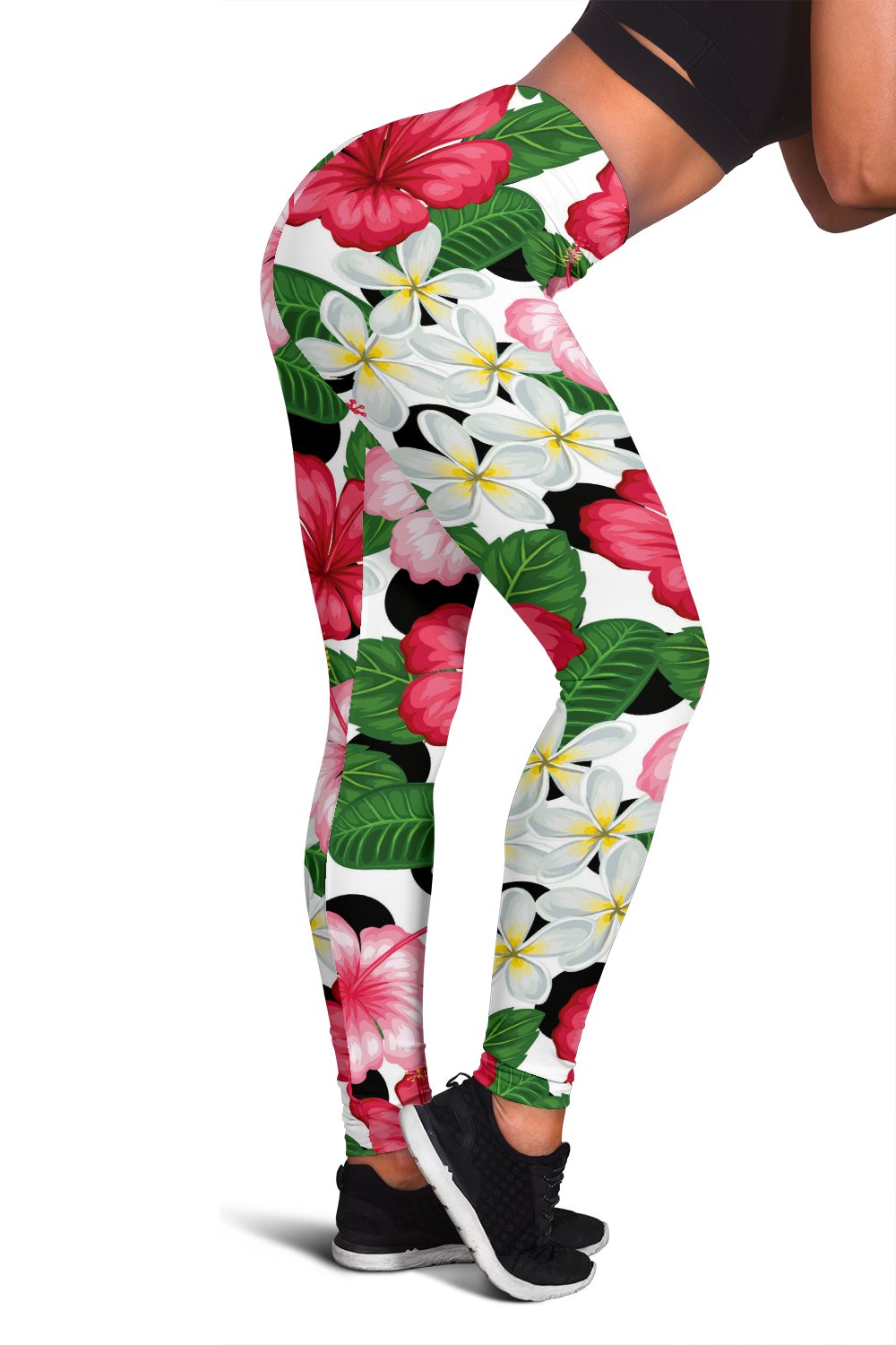 Hibiscus Plumeria Hawaiian Flower Women Leggings