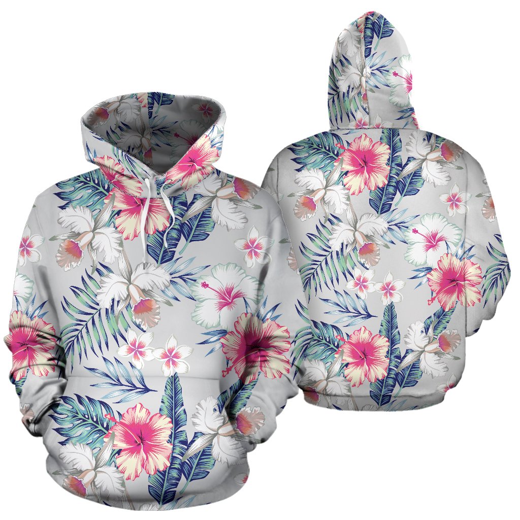Hibiscus Print All Over Print Hoodie